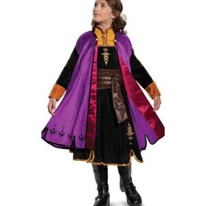 Disney Princess Frozen Anna Travel Cape 7/8 Purple Velvet Play Halloween Costume